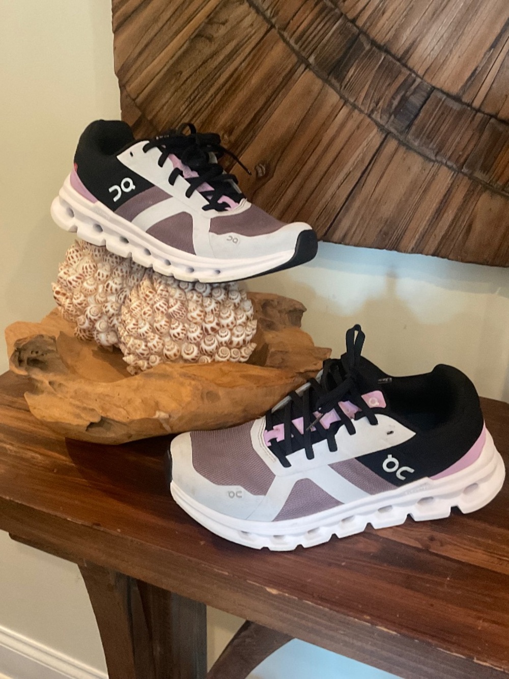 On  Running Cloudrunner Women’s Athletic Sneakers , Heron Black/Purple, Size 8.5